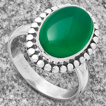 Natural Green Onyx Ring size-7.5 R-1071 SDR174553