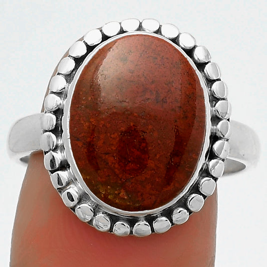 Natural Red Moss Agate Ring size-9 R-1071 SDR174560