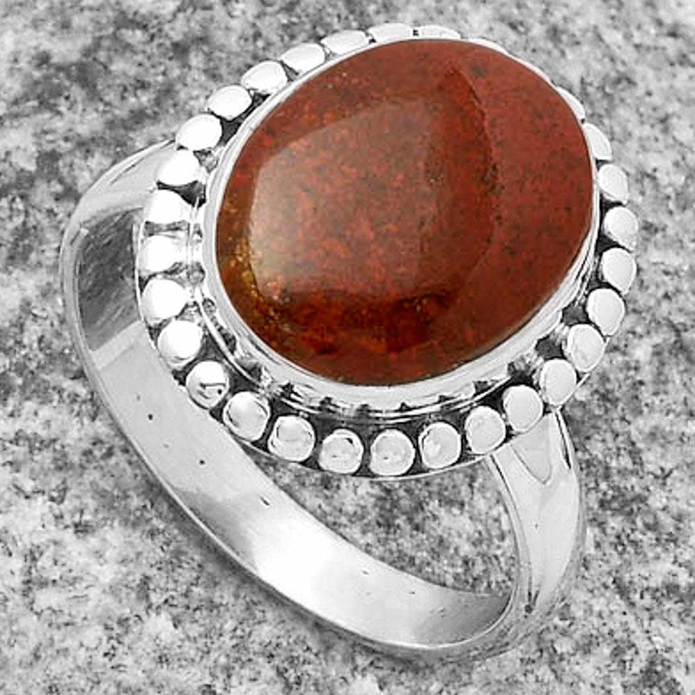 Natural Red Moss Agate Ring size-9 R-1071 SDR174560
