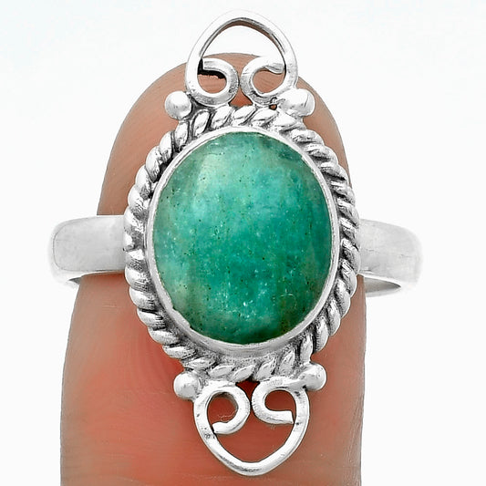 Natural Paraiba Amazonite Ring size-9 R-1500 SDR174587