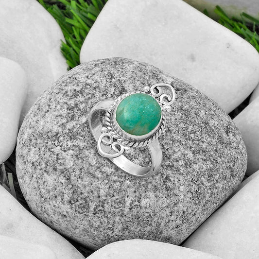 Natural Paraiba Amazonite Ring size-9 R-1500 SDR174587