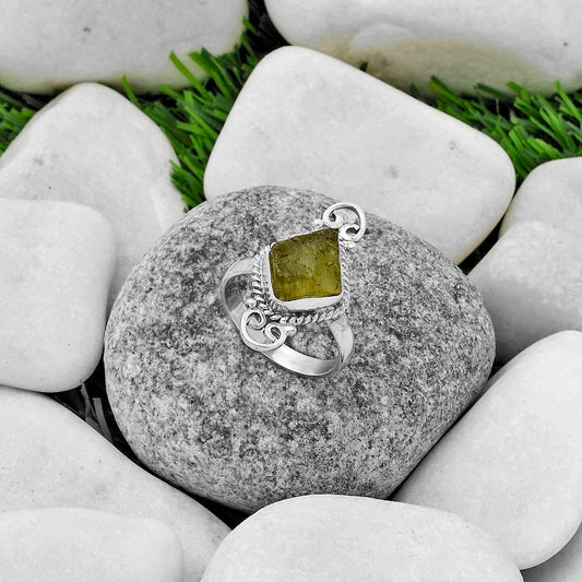 Natural Rare Kornerupine Rough Ring size-9 R-1500 SDR174593