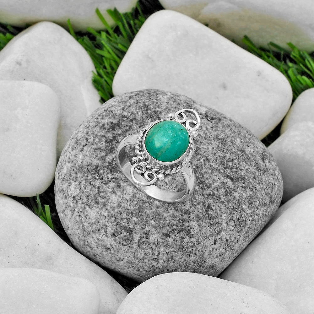 Natural Paraiba Amazonite Ring size-8.5 R-1500 SDR174610