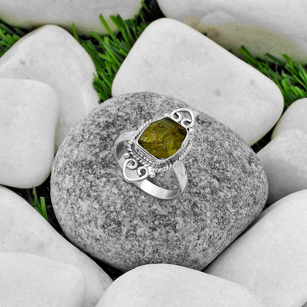 Natural Rare Kornerupine Rough Ring size-9 R-1500 SDR174611
