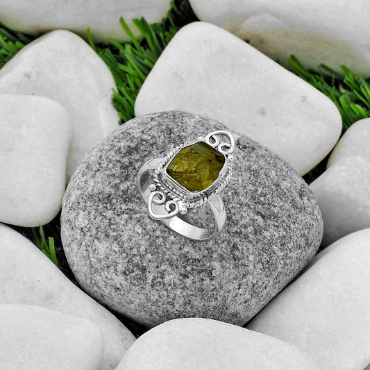 Natural Rare Kornerupine Rough Ring size-9 R-1500 SDR174611