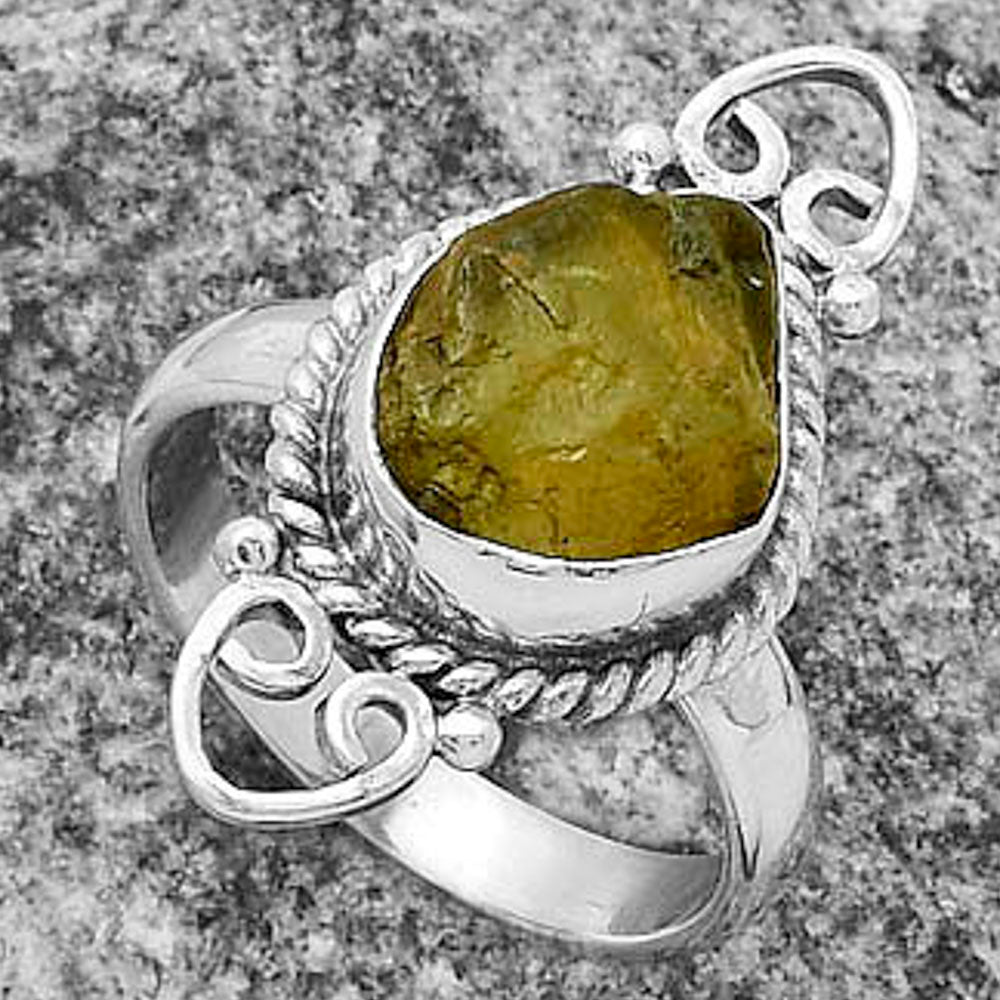 Natural Rare Kornerupine Rough Ring size-7.5 R-1500 SDR174618