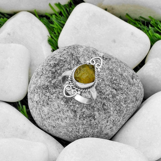 Natural Rare Kornerupine Rough Ring size-7.5 R-1500 SDR174618