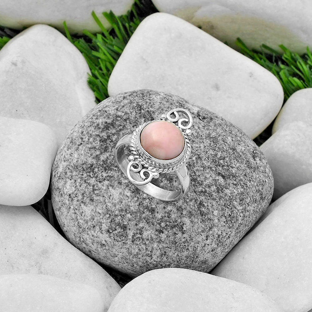 Natural Pink Opal - Australia Ring size-8.5 R-1500 SDR174621