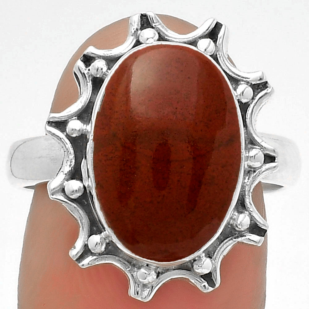 Natural Red Moss Agate Ring size-8 R-1189 SDR174687