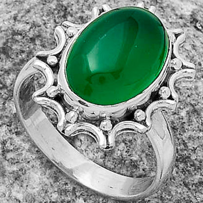 Natural Green Onyx Ring size-8.5 R-1189 SDR174692