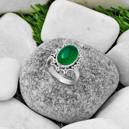 Natural Green Onyx Ring size-8.5 R-1189 SDR174692