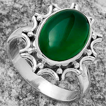 Natural Green Onyx Ring size-9 R-1189 SDR174694