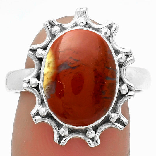 Natural Red Moss Agate Ring size-9 R-1189 SDR174697