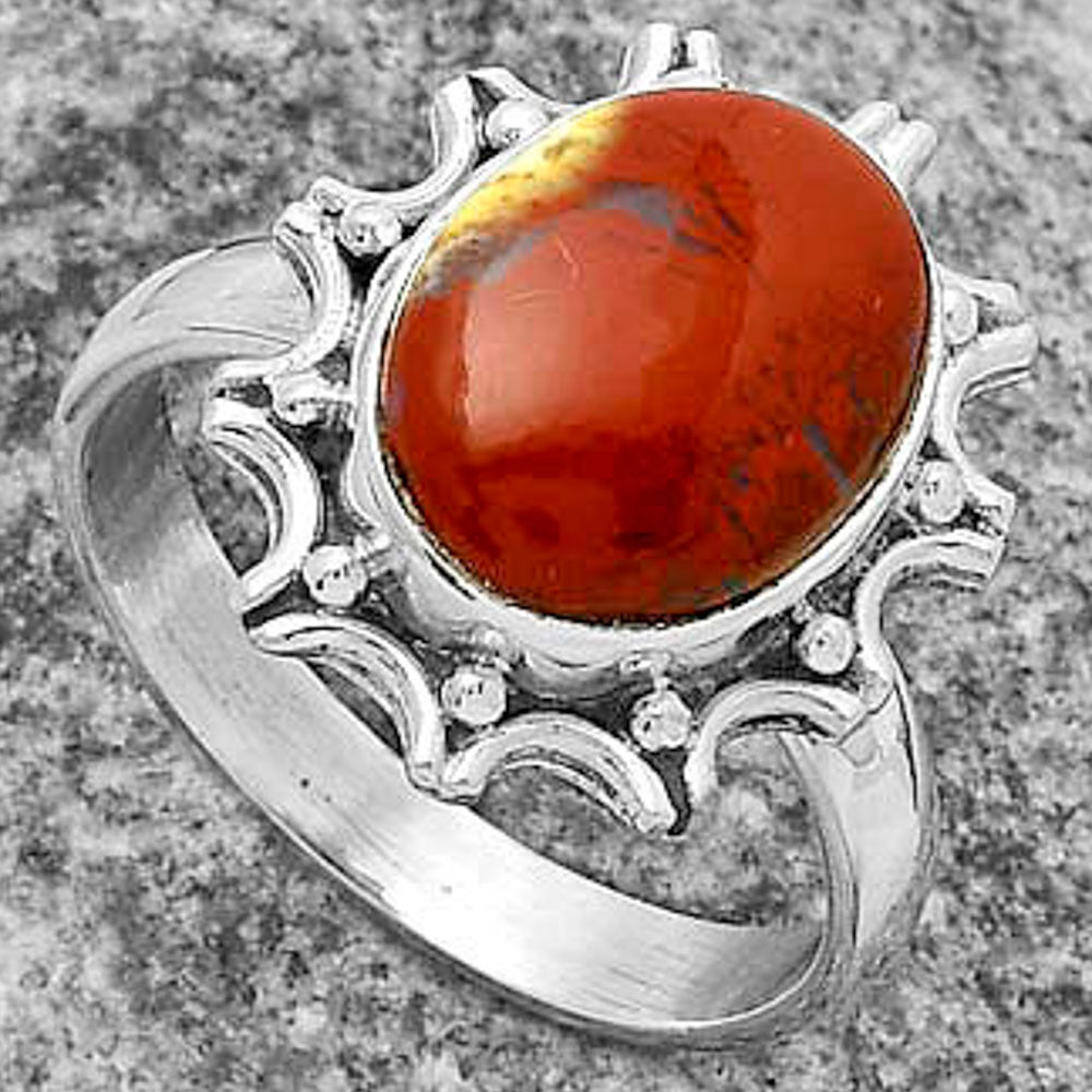 Natural Red Moss Agate Ring size-9 R-1189 SDR174697