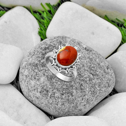 Natural Red Moss Agate Ring size-9 R-1189 SDR174697