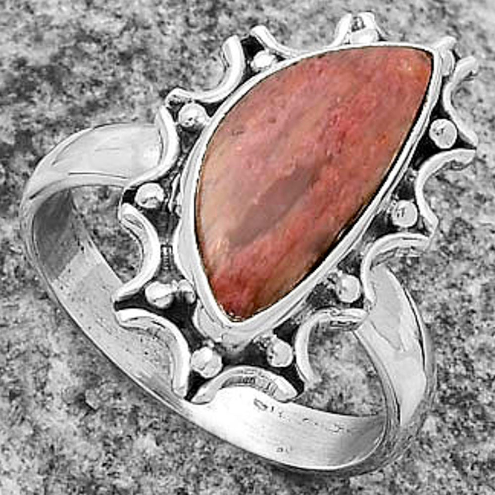 Natural Pink Tulip Quartz Ring size-8.5 R-1189 SDR174700