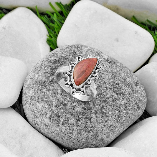 Natural Pink Tulip Quartz Ring size-8.5 R-1189 SDR174700