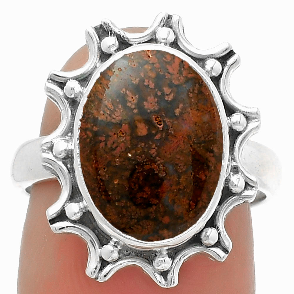 Natural Red Moss Agate Ring size-7 R-1189 SDR174701