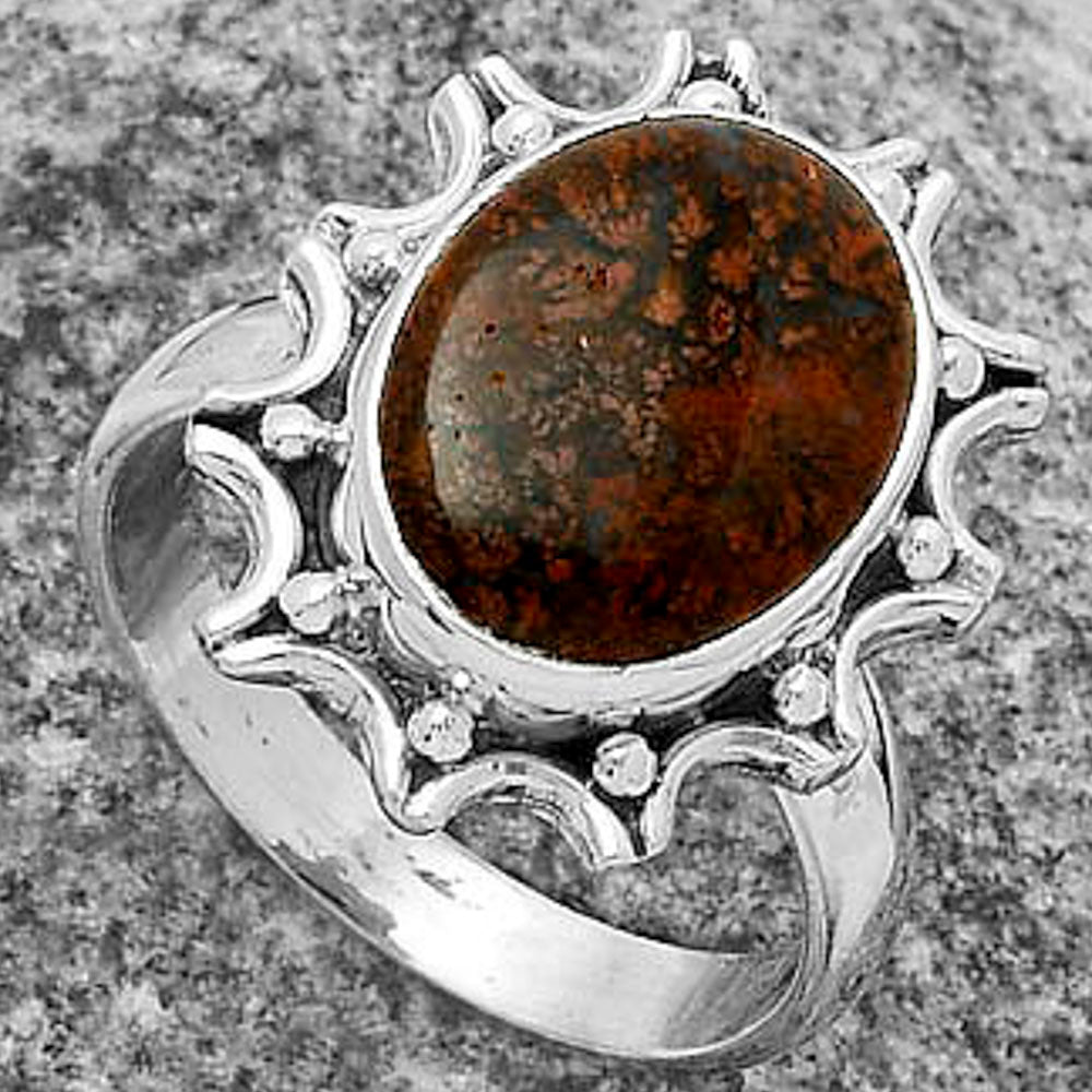 Natural Red Moss Agate Ring size-7 R-1189 SDR174701