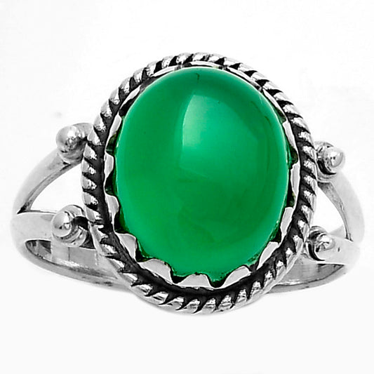 Natural Green Onyx Ring size-8.5 R-1474 SDR174825