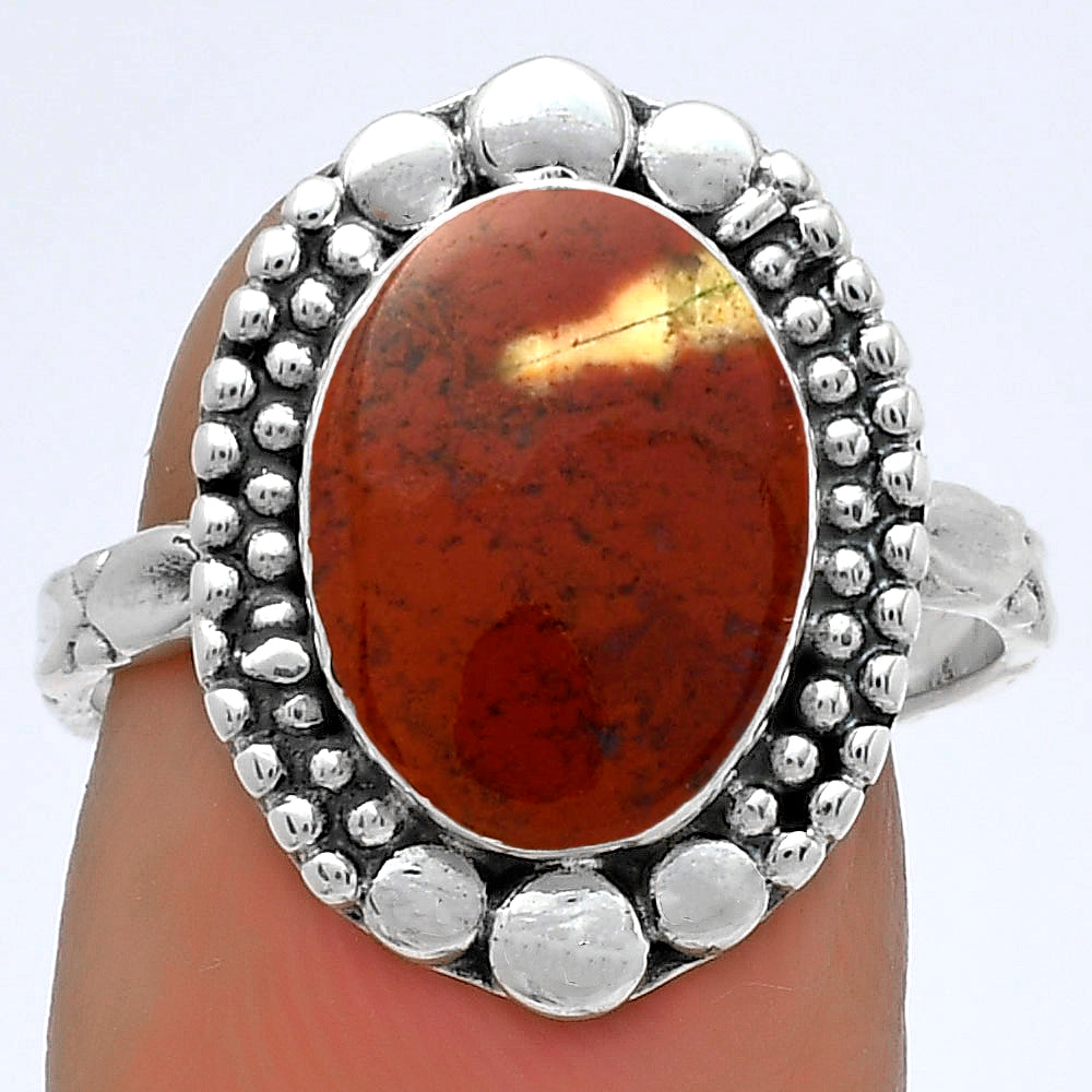 Natural Red Moss Agate Ring size-8 R-1154 SDR174879