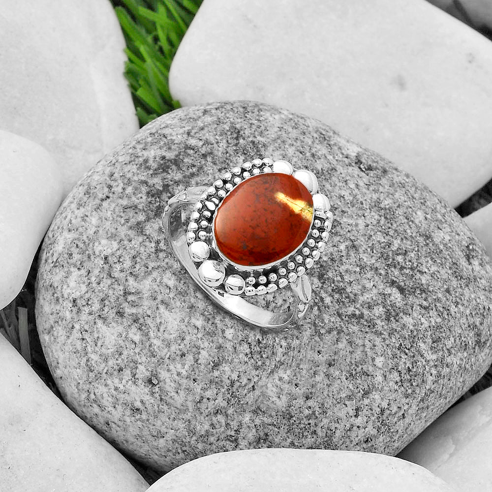 Natural Red Moss Agate Ring size-8 R-1154 SDR174879