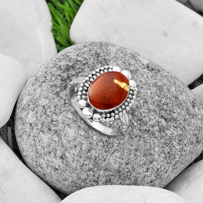 Natural Red Moss Agate Ring size-8 R-1154 SDR174879