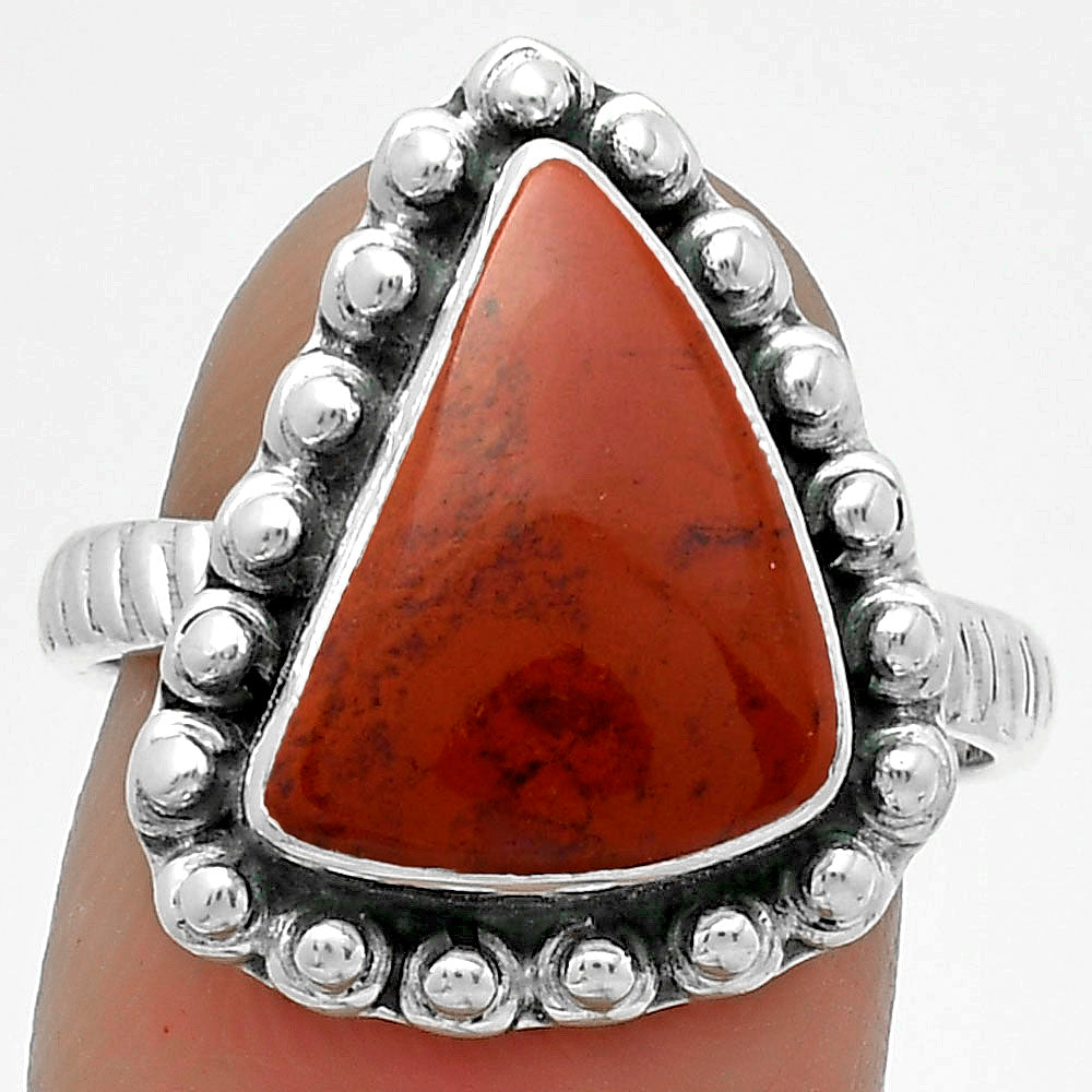 Natural Red Moss Agate Ring size-8 R-1124 SDR175031