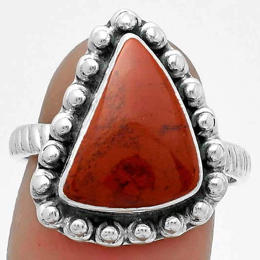 Natural Red Moss Agate Ring size-8 R-1124 SDR175031