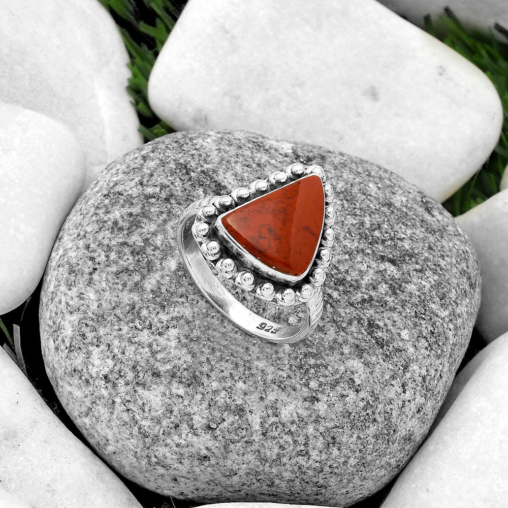 Natural Red Moss Agate Ring size-8 R-1124 SDR175031