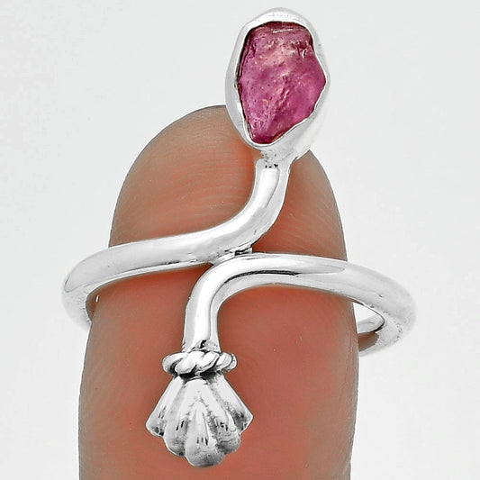Natural Pink Tourmaline Rough Ring size-7.5 R-1482 SDR175058