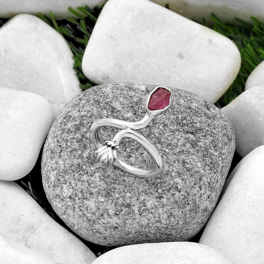 Natural Pink Tourmaline Rough Ring size-7.5 R-1482 SDR175058