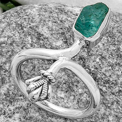 Natural Neon Blue Apatite Madagascar Ring size-7 R-1482 SDR175062