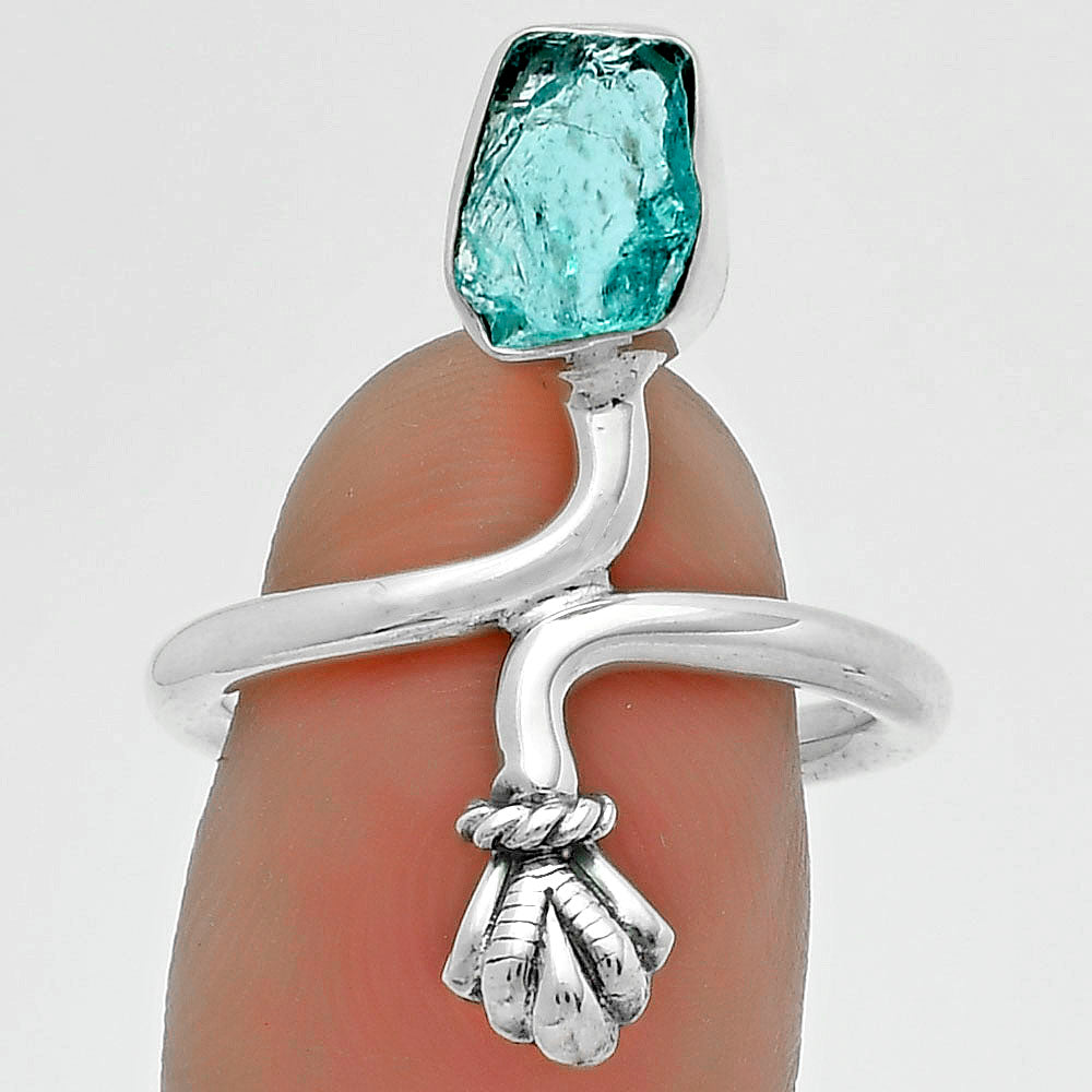 Neon Blue Apatite - Madagascar Ring size-7.5 R-1482 SDR175069