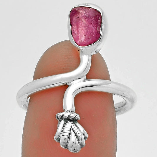 Natural Pink Tourmaline Rough Ring size-7.5 R-1482 SDR175072