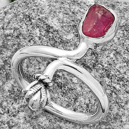 Natural Pink Tourmaline Rough Ring size-7.5 R-1482 SDR175072