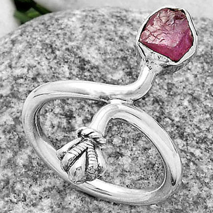 Natural Pink Tourmaline Rough Ring size-7.5 R-1482 SDR175074