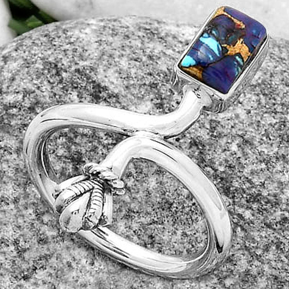 Copper Purple Turquoise - Arizona Ring size-7.5 R-1482 SDR175085