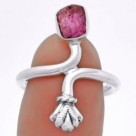 Natural Pink Tourmaline Rough Ring size-7 R-1482 SDR175087