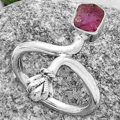 Natural Pink Tourmaline Rough Ring size-7 R-1482 SDR175087