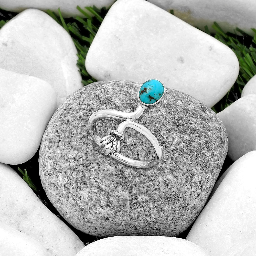 Natural Kingman Turquoise Ring size-8.5 R-1482 SDR175088