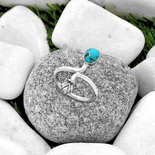 Natural Kingman Turquoise Ring size-8.5 R-1482 SDR175088