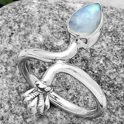 Natural Rainbow Moonstone - India Ring size-6.5 R-1482 SDR175104