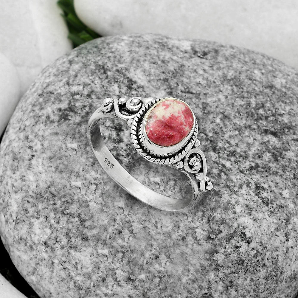 Natural Pink Thulite - Norway Ring size-8 R-1238 SDR175131