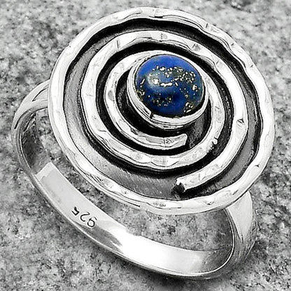 Spiral - Natural Lapis - Afghanistan Ring size-8 R-1361 SDR175271