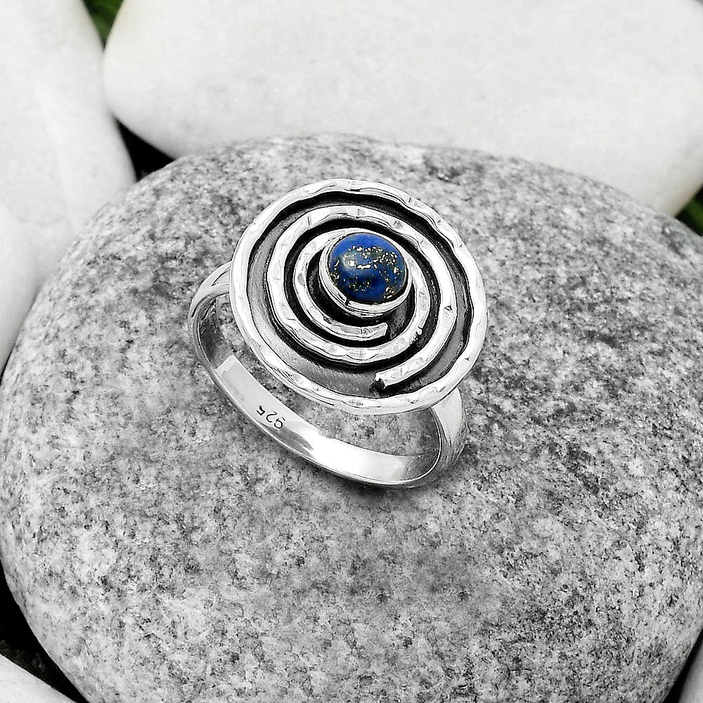 Spiral - Natural Lapis - Afghanistan Ring size-8 R-1361 SDR175271