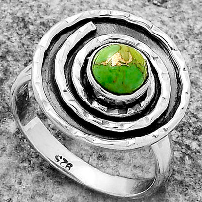 Spiral - Copper Green Turquoise Ring size-7 R-1361 SDR175274