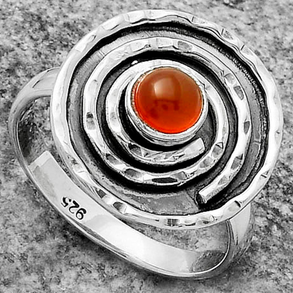 Spiral - Natural Carnelian Ring size-8 R-1361 SDR175275
