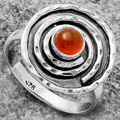 Spiral - Natural Carnelian Ring size-8 R-1361 SDR175275