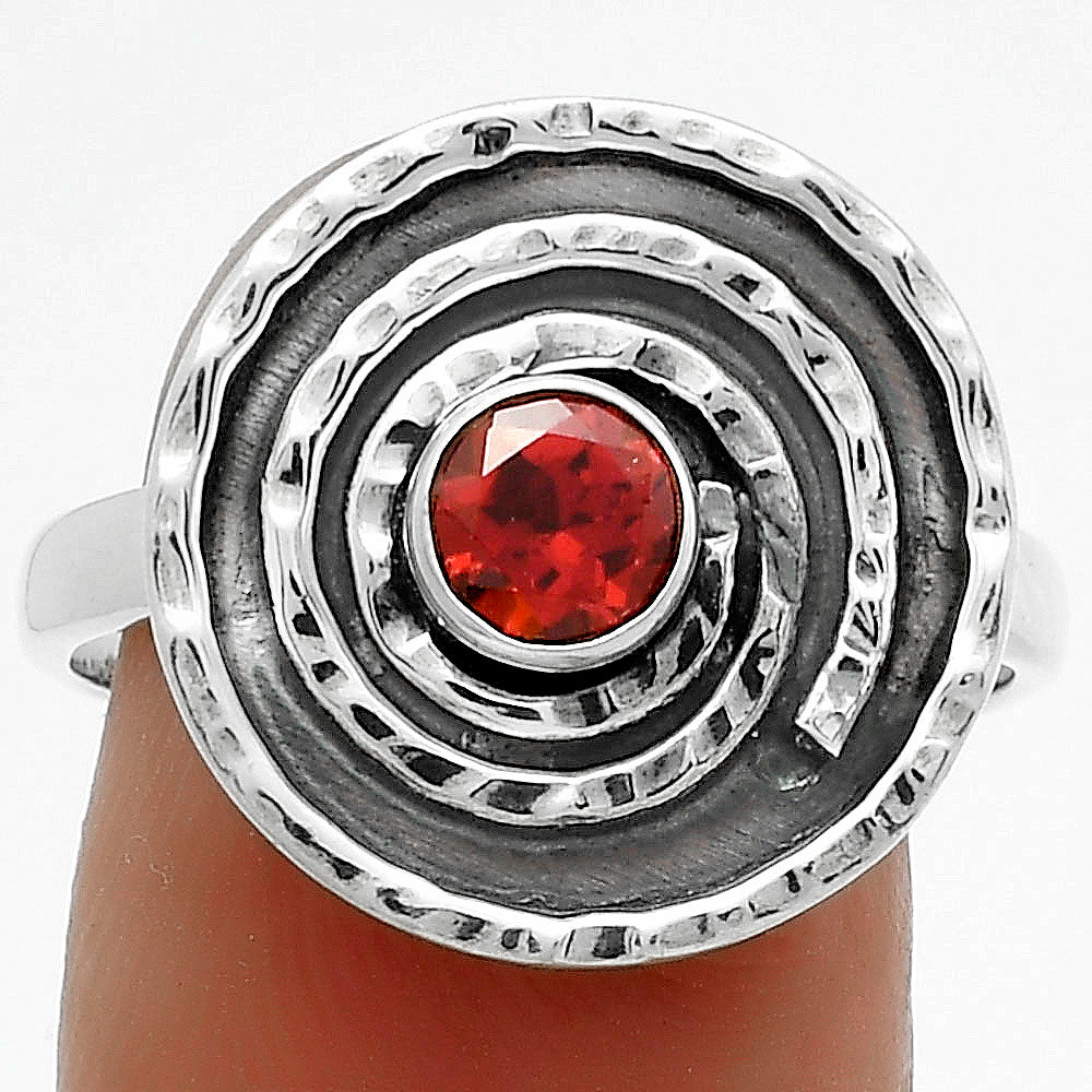 Spiral Hessonite Garnet Madagascar Ring size-7 R-1361 SDR175292